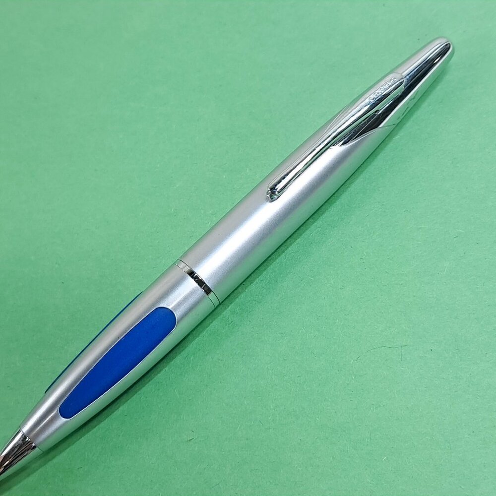 Cross Vapor‎ Satin Silver Blue Polished Ball Point Pen ballpoint grip Vintage